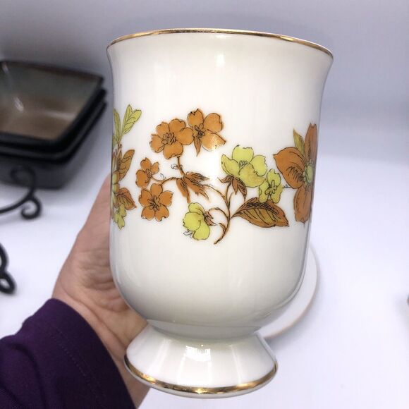 Royal Domino Porcelain Collection Footed Cup and Plate Autumn Song Pattern - Picture 8 of 9